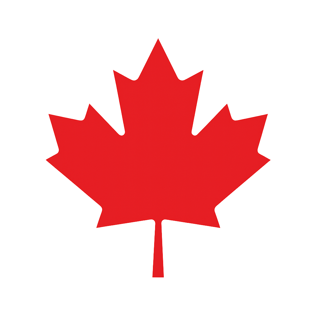 Red maple leaf icon representing Canada